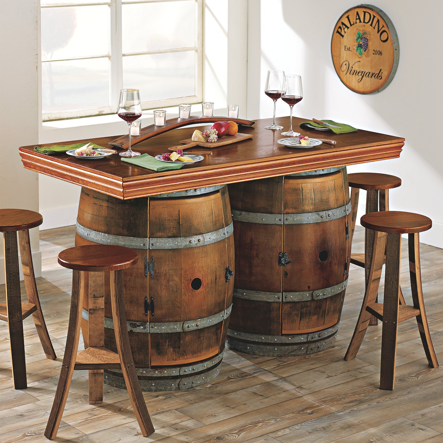 Wine Barrel Table And Chairs | A Creative Mom