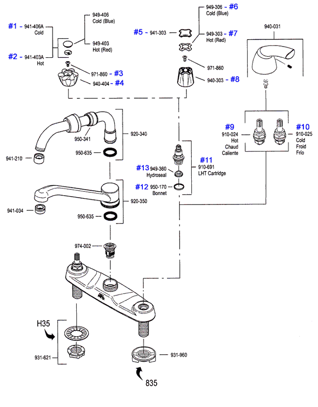 2 Handle Kitchen Faucet Diagram | Wow Blog