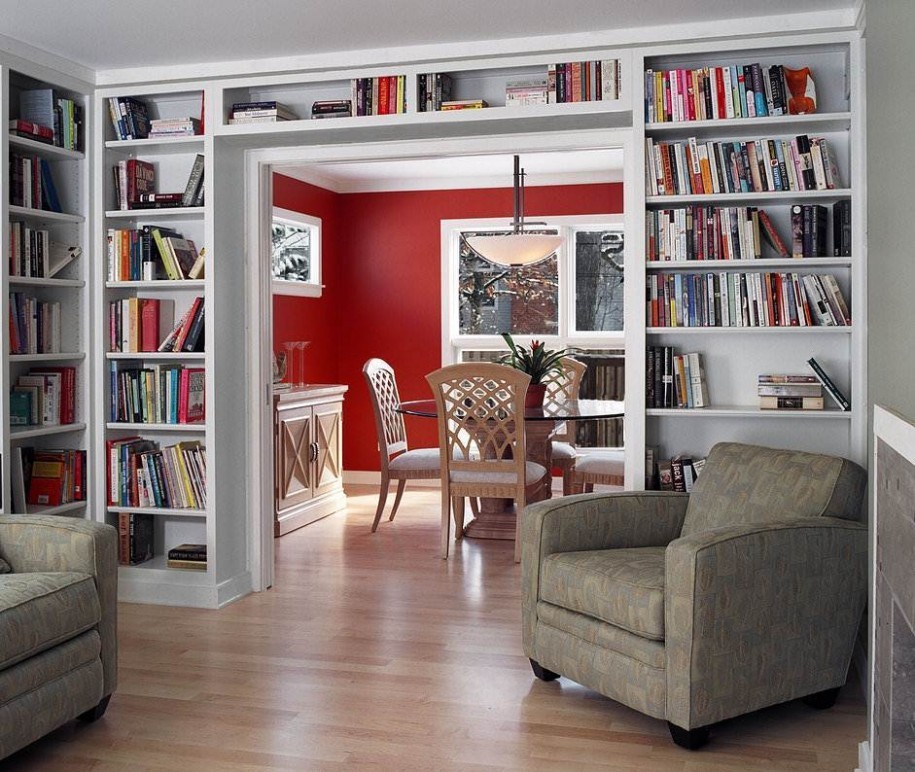 Home library bookcases