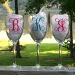 monogrammed wine glasses