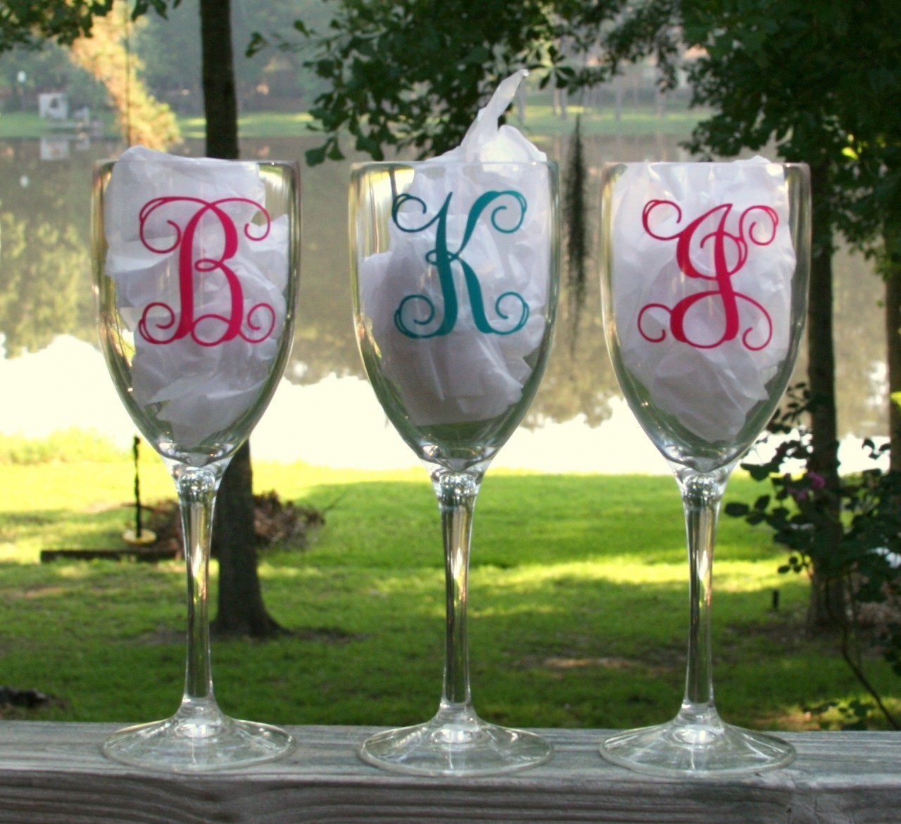 Monogrammed Wine Glasses