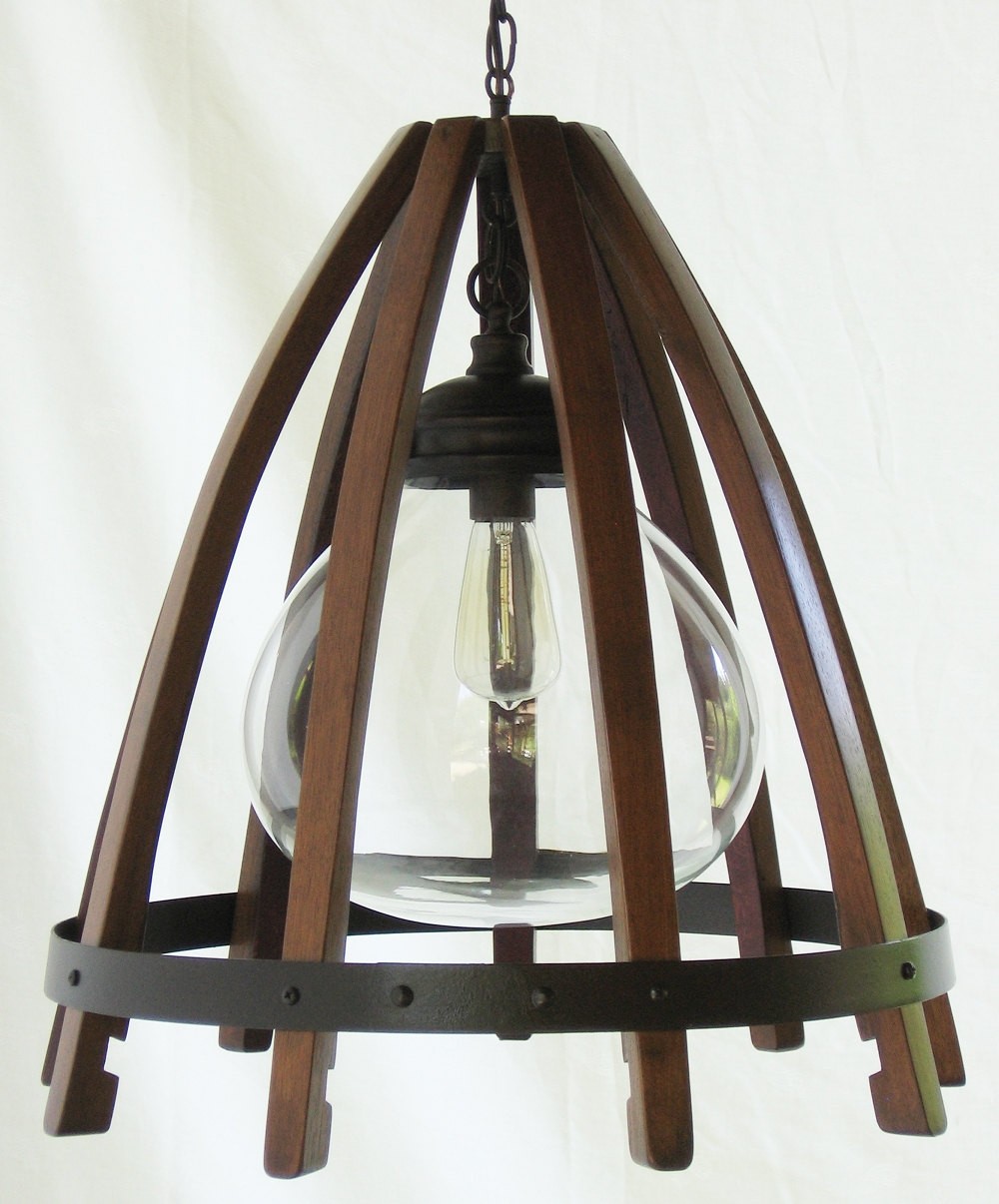 Outdoor Wine Barrel Chandelier