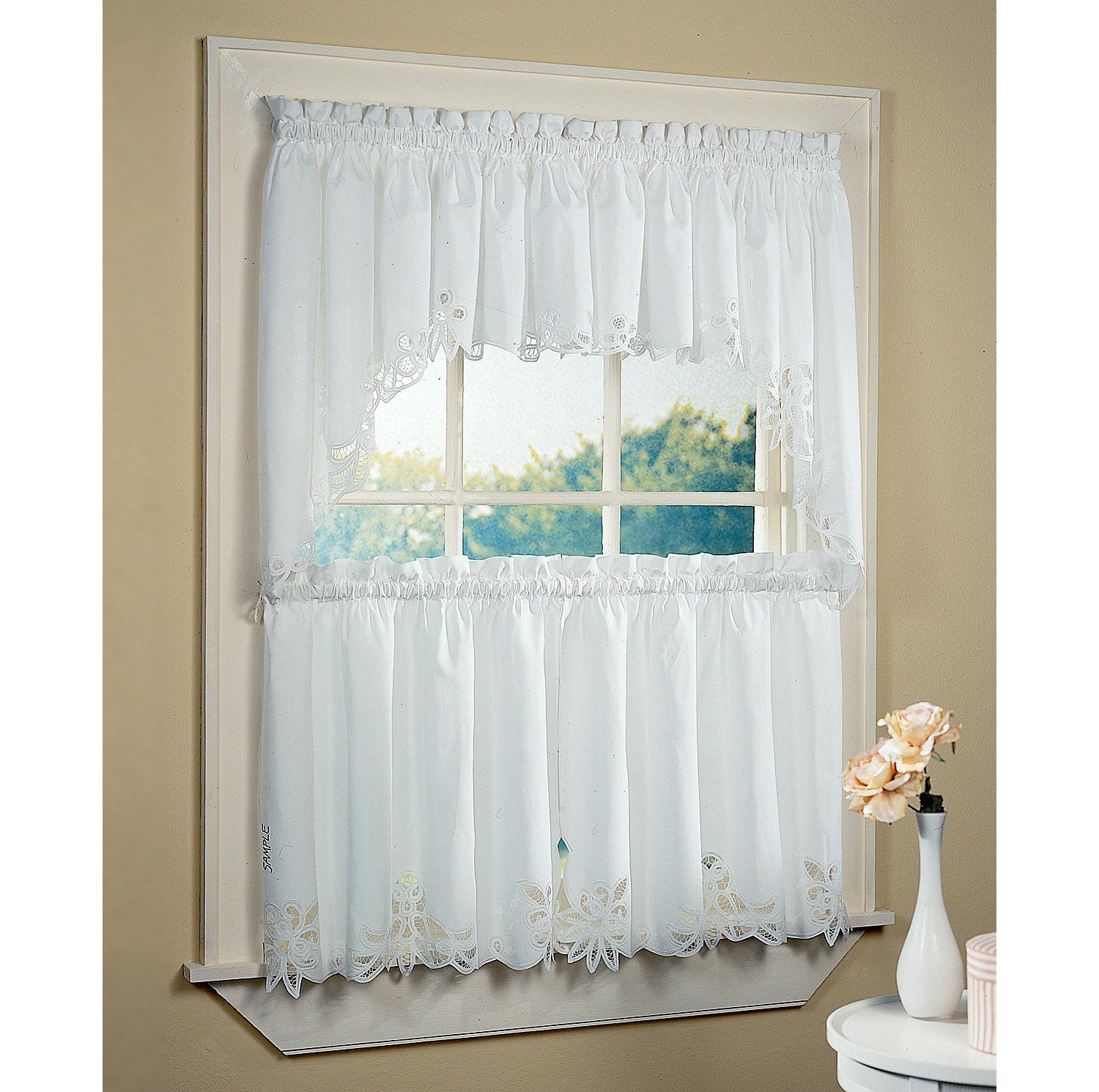 White Bathroom Window Curtains