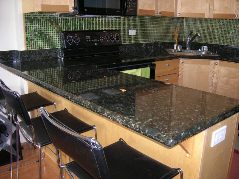 Black leather granite countertops