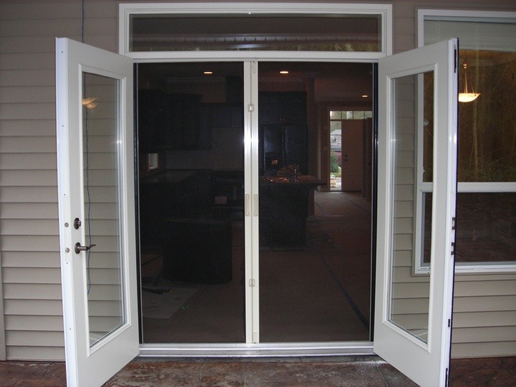 French doors with glass