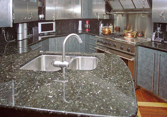 Granite tile countertop installation