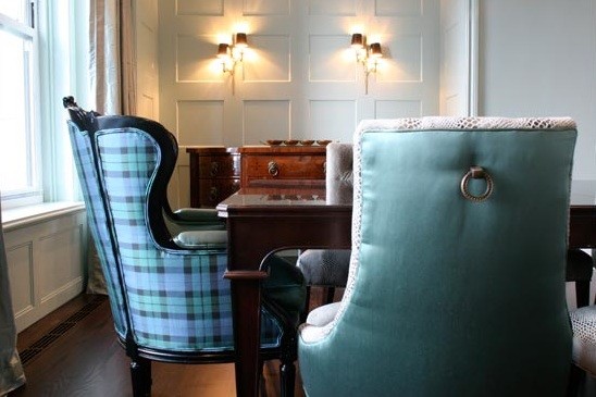 Leather wing back chairs