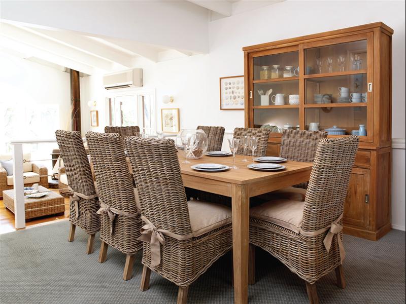 rattan weaved dining room chairs