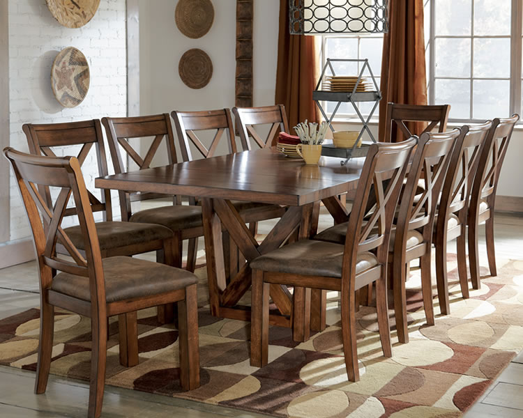Rustic dining room chairs and table
