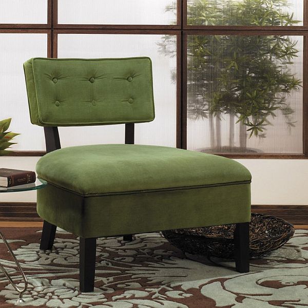 Tufted slipper chair