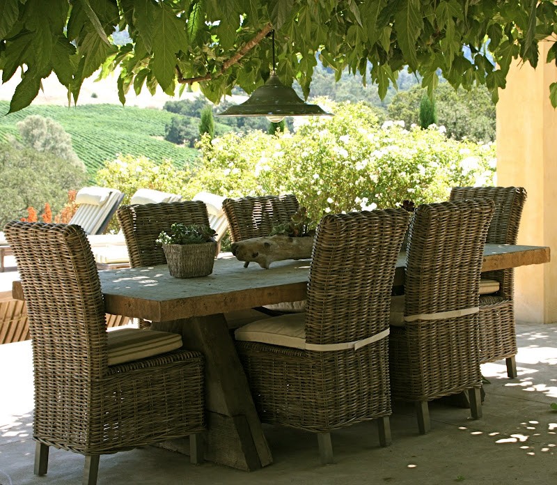 Wicker outdoor chairs
