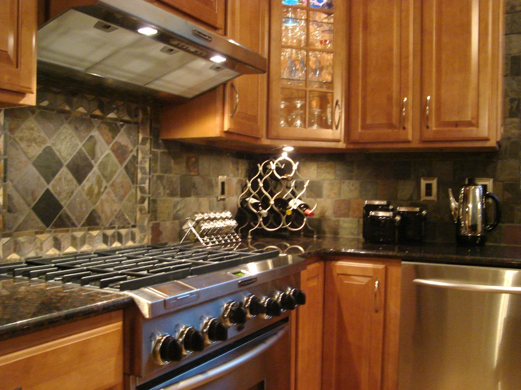 Subway tile kitchen backsplash