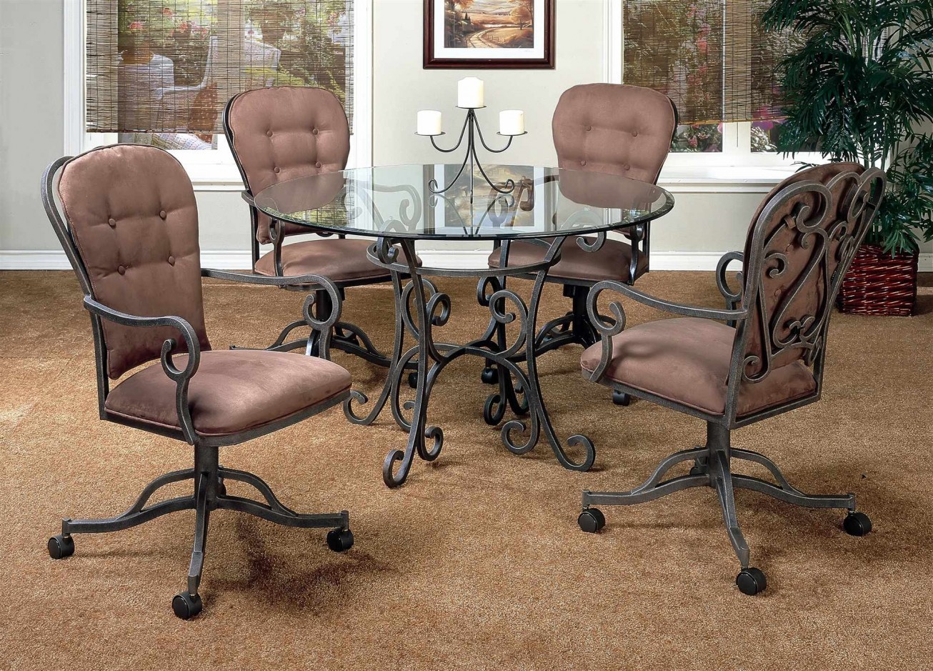 Dining room chairs with casters