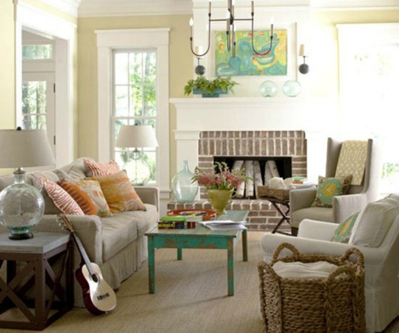 Coastal living room decor